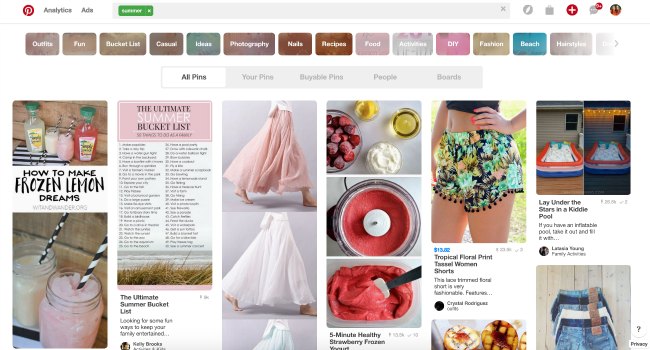 Summer topics and trends to watch on Pinterest with Pins